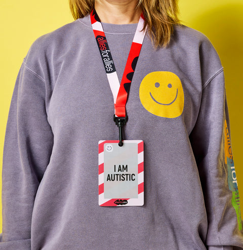 I Am Autistic Badge with Lanyard